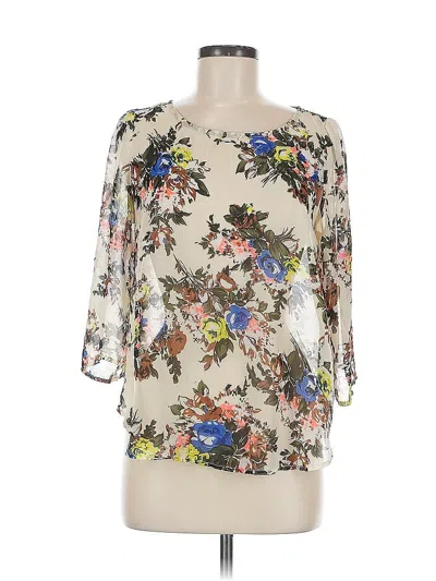 Pre-owned Lush 3/4 Sleeve Blouse In White