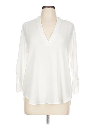 Pre-owned Lush 3/4 Sleeve Blouse In White