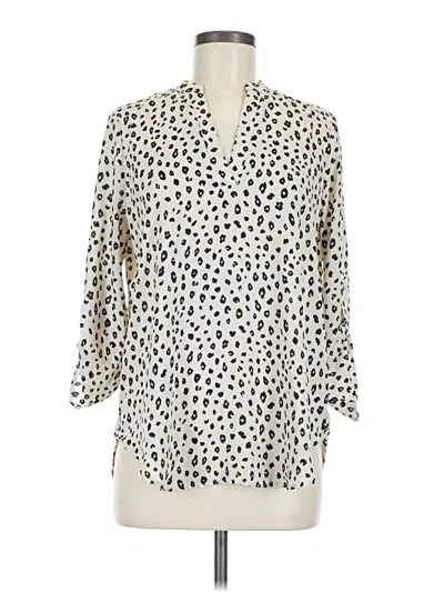 Pre-owned Lush 3/4 Sleeve Blouse In White