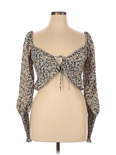 Pre-owned Lush 3/4 Sleeve Blouse In Yellow