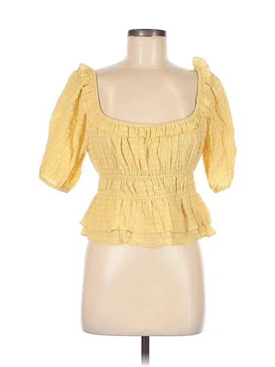 Pre-owned Lush 3/4 Sleeve Blouse In Yellow