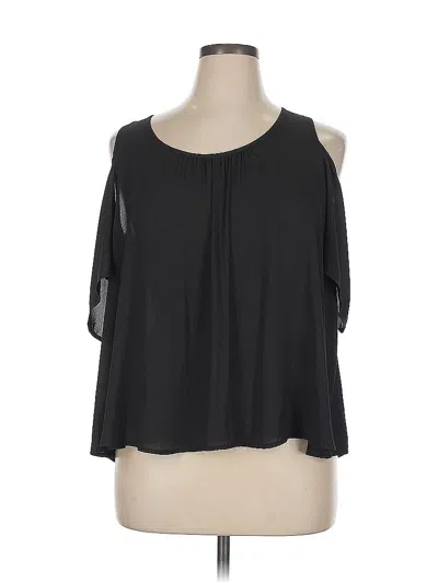 Pre-owned Lush 3/4 Sleeve Top Black Cold Shoulder Neckline Tops