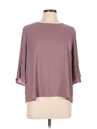 Pre-owned Lush 3/4 Sleeve Top Burgundy Boatneck Tops