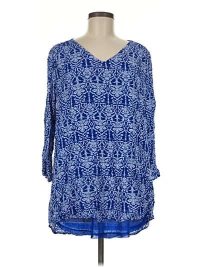 Pre-owned Lush 3/4 Sleeve T-shirt In Blue