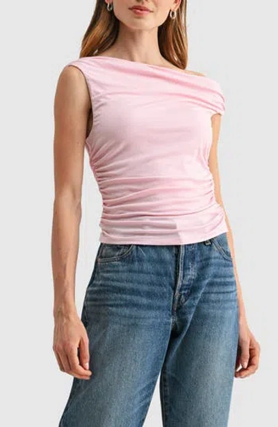 Lush Asymmetric Ruched Top In Multi