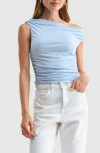 Lush Asymmetric Ruched Top In Multi