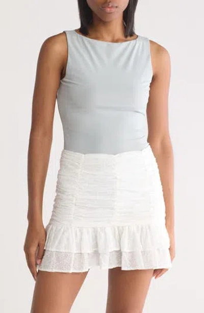 Lush Boat Neck Knit Tank In Ice Blue