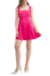 Lush Bow Back Minidress In Fuchsia