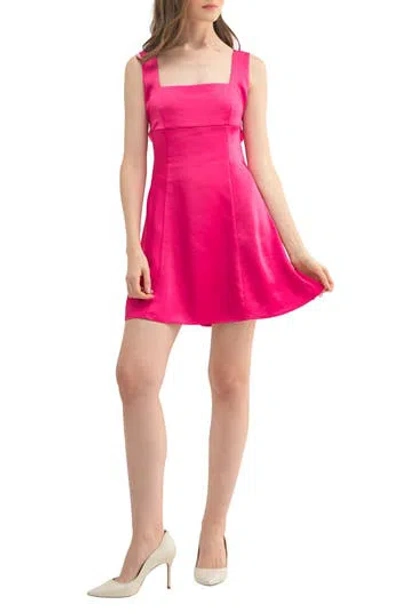 Lush Bow Back Minidress In Fuchsia