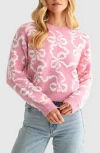 Lush Bow Sweater In Pink