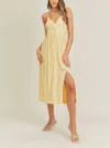 Lush Button Midi Dress In Multi