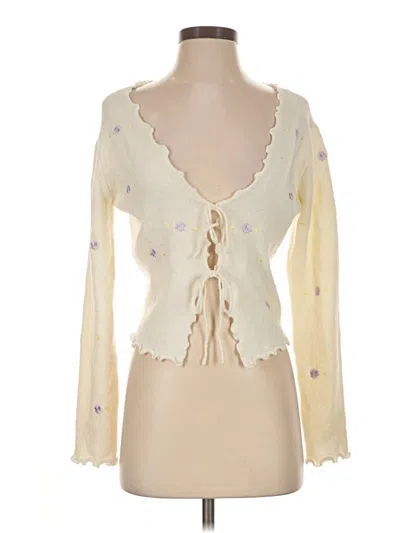Pre-owned Lush Cardigan Sweater In Ivory