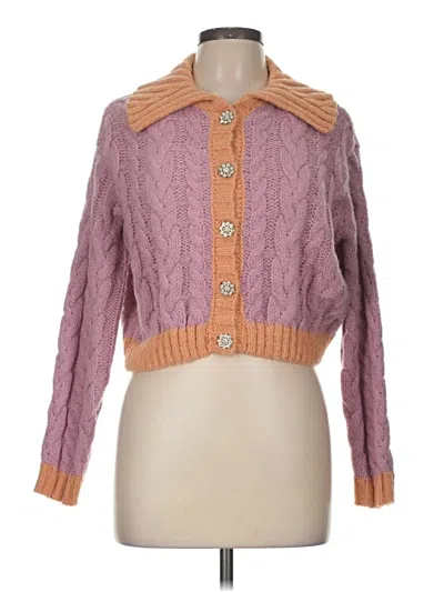 Pre-owned Lush Cardigan Sweater In Pink
