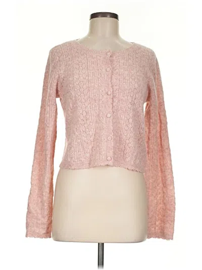 Lush Cardigan Sweater In Pink