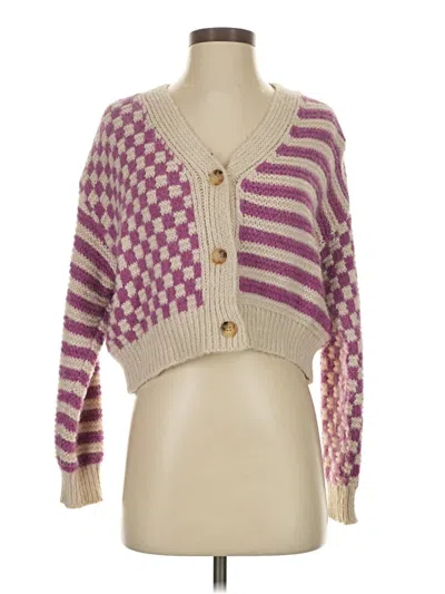 Pre-owned Lush Cardigan Sweater In Purple