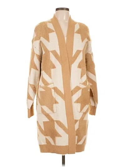 Lush Cardigan Sweater In Tan