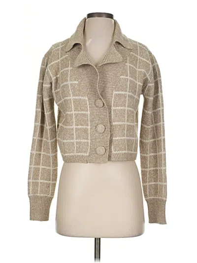 Pre-owned Lush Cardigan Sweater In Tan