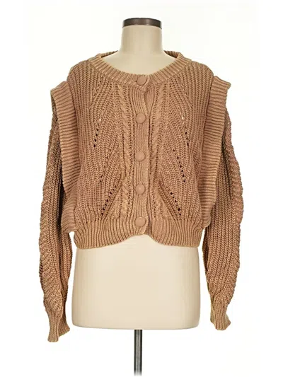 Pre-owned Lush Cardigan Sweater In Tan