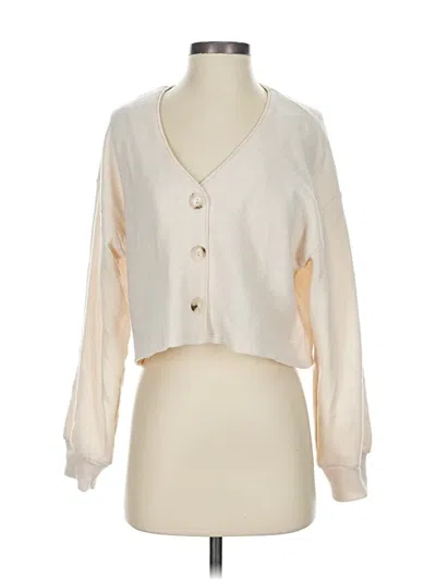 Pre-owned Lush Cardigan Sweater In White