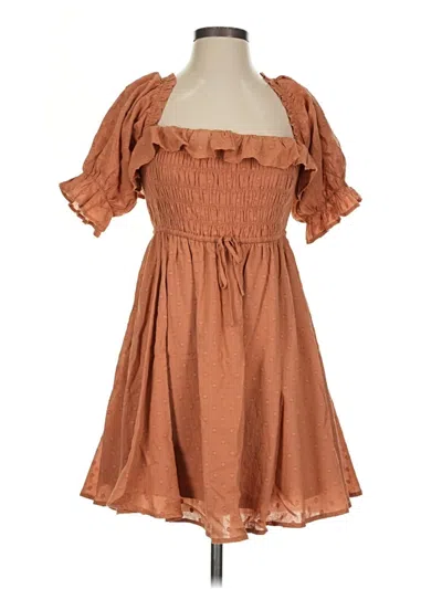 Pre-owned Lush Casual Dress In Brown