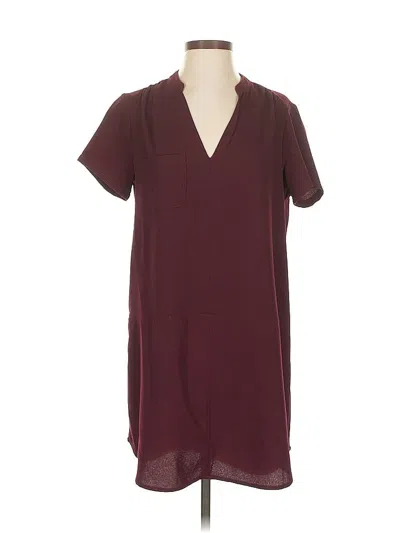 Pre-owned Lush Casual Dress In Burgundy