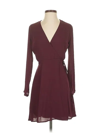 Pre-owned Lush Casual Dress In Burgundy