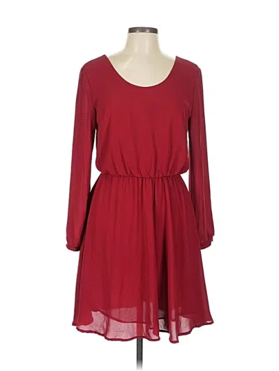 Pre-owned Lush Casual Dress In Burgundy