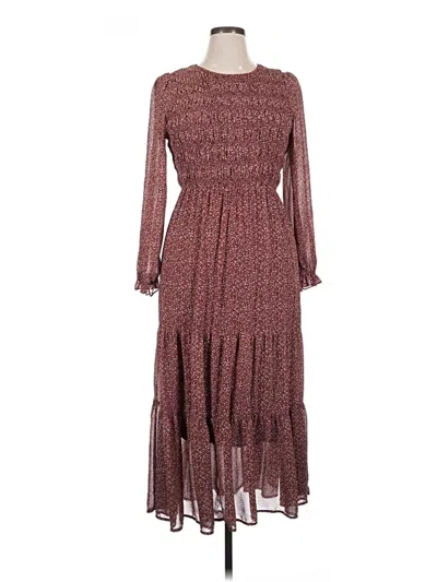 Pre-owned Lush Casual Dress In Burgundy