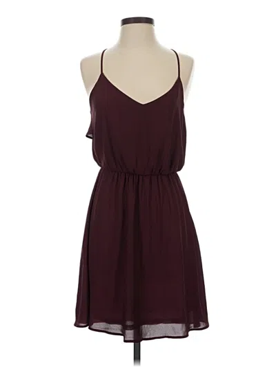 Pre-owned Lush Casual Dress In Burgundy