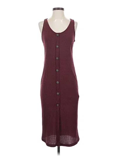 Pre-owned Lush Casual Dress In Burgundy