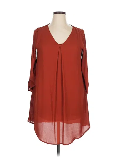 Pre-owned Lush Casual Dress In Burgundy