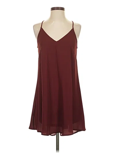 Pre-owned Lush Casual Dress In Burgundy