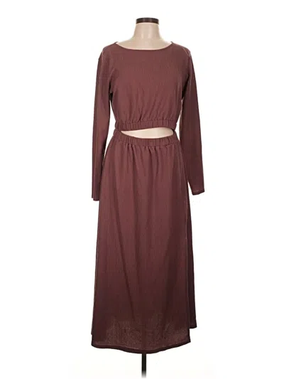 Pre-owned Lush Casual Dress In Burgundy