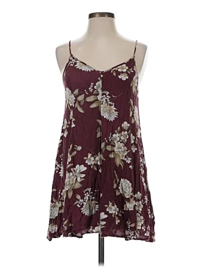 Pre-owned Lush Casual Dress In Burgundy