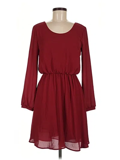 Pre-owned Lush Casual Dress In Burgundy