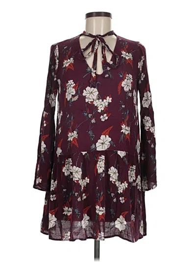 Pre-owned Lush Casual Dress In Burgundy