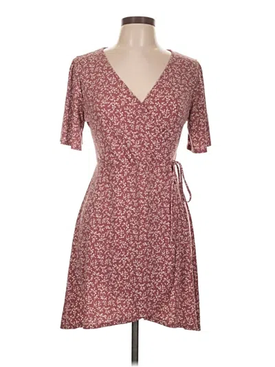 Pre-owned Lush Casual Dress In Burgundy