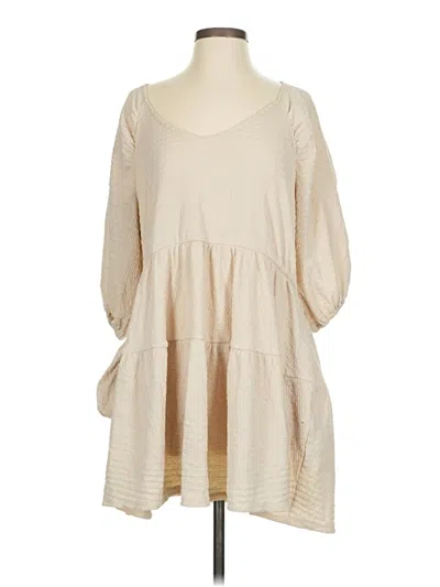 Pre-owned Lush Casual Dress In Tan