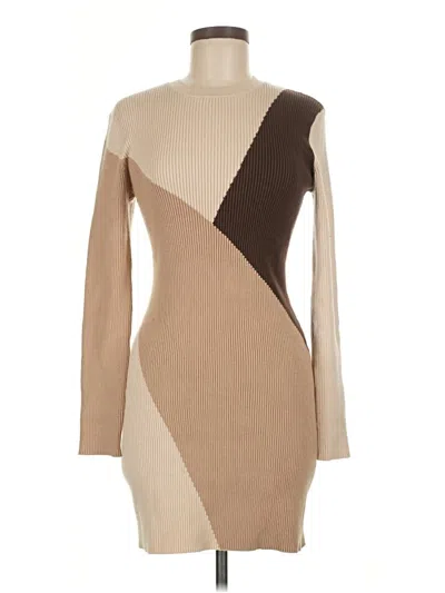 Pre-owned Lush Casual Dress In Tan