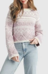 Lush Chunky Knit Pullover Sweater In Pink
