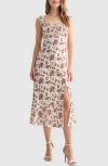 Lush Cinch Strap Midi Slipdress In Gold
