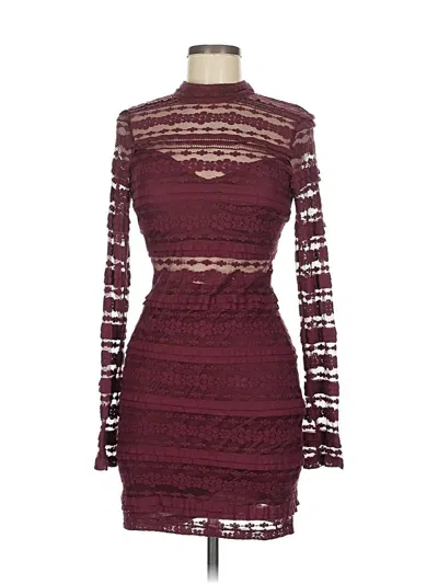 Pre-owned Lush Cocktail Dress In Burgundy