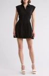 Lush Collared Bubble Dress In Black