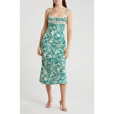 Lush Contrast Lace Midi Slipdress