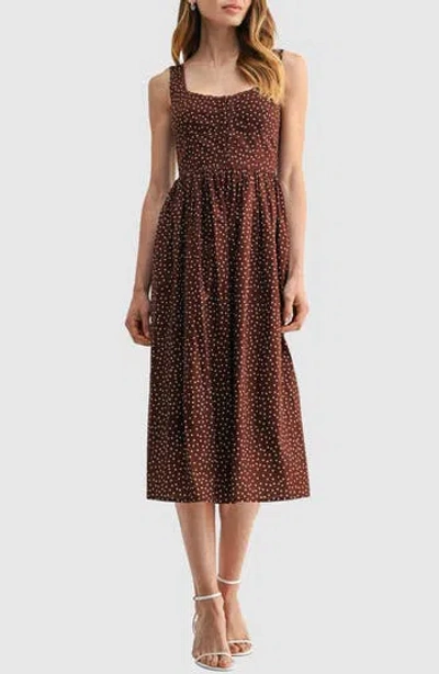 Lush Corset A-line Midi Dress In Multi