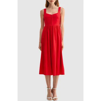 Lush Corset A-line Midi Dress In Multi