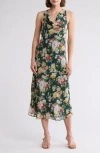 Lush Cowl Neck Maxi Dress In Green