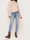 Lush Crewneck Sweater In Pink Multi In Pink
