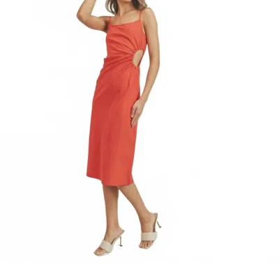 Lush Crimson Cutout Dress In Red In Orange