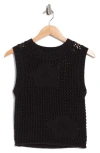 Lush Crochet Tank In Black